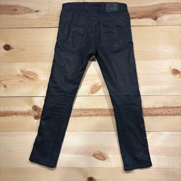 Reax Motorcycle Pants Mens 34x32 Black Waxed Denim Feel Padded Knees Biker - Picture 11 of 14